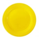 Големи лимонено жълти чинийки картон, 23 см, 10 броя