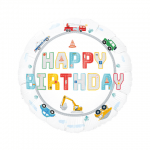 Фолиев балон за рожден ден с коли и багер, 45 см