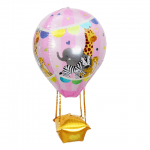 Фолиев балон балон с горещ въздух, сафари, розов, 88 см