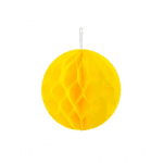Жълта хартиена топка тип пчелна пита, 10 см