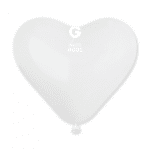 Балон латекс сърце бял, 25 см, пакет 50 броя