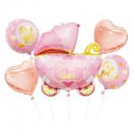 Комплект балони за бебешко парти момиче, количка, It's a girl, 5 броя