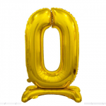 Стоящ фолиев балон златна цифра 0, нула, 80 см