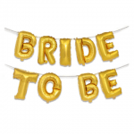 Златен надпис от фолиеви балони Bride to be, моминско парти