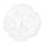 Насипни хартиени конфети бели кръгчета, 500 гр