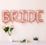Надпис BRIDE от фолиеви балони букви, моминско парти, розово злато, 40 см