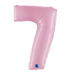 Розов фолиев балон бебешко розово цифра 7, седмица, Grabo, 100 см