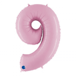 Розов фолиев балон бебешко розово цифра 9, девятка, Grabo, 100 см