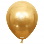 Златни балони хром злато 30 см, турски Kalisan, пакет 50 броя