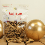 Златни балони хром злато 13 см, турски Kalisan, пакет 100 броя