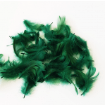 Изумрудено зелени пера за декорация, 4-10 см, 10 гр