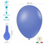 Балон Periwinkle синьо-лилав 26 см G90 53 Rocca, пакет 100 броя