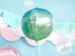 Фолиев балон сфера омбре, синьо-зелен, 45 см