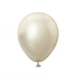 Малък балон бяло злато хром White gold mirror 13 см, Kalisan, пакет 100 броя