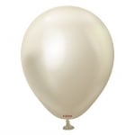 Балон бяло злато хром White gold mirror 30 см, Kalisan, 1 брой