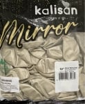Балон бяло злато хром White gold mirror 30 см, Kalisan, пакет 50 броя