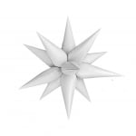 Мулти балон бяла звезда 3D, 12 лъча х 35 см