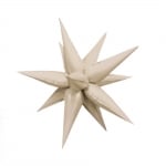 Мулти балон звезда слонова кост Satin cream 3D, 12 лъча х 35 см