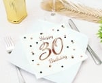 Бели салфетки за 30-и рожден ден, 30 години, 20 броя