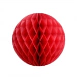 Червена хартиена топка тип пчелна пита, 20 см