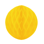 Жълта хартиена топка тип пчелна пита, 20 см