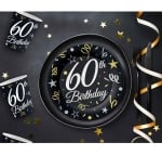 Чаши черни за 60-и рожден ден, 60 години, 6 броя