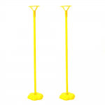 Жълта стойка за бъбъл и фолиеви балони, 45 см, 2 броя