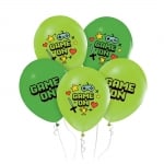 Латексови балони Game on геймърско парти, плейстейшън, 5 броя
