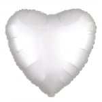 Фолиев балон сърце бял сатен, 48 см
