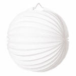 Декорация бяла топка, тип хартиен фенер, 23 см