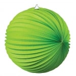 Декорация зелена топка, тип хартиен фенер, Lime green, 23 см