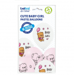 Комплект балони Baby girl с мече, бебешко парти, момиче, 6 броя