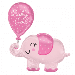 Балон розово слонче с балон, бебешко парти момиче