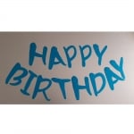 Банер за рожден ден HAPPY BIRTHDAY отделни букви, син брокат