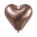 Балон сърце хром розово злато 30 см CRB12/96 Gemar, 1 брой