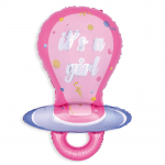 Розов балон биберон It's a girl, бебешко парти момиче, 58 х 97 см