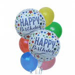 Комплект балони пъстър рожден ден 7 броя