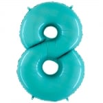 Фолиев балон цифра 8, синьозелен, тифани, 100 см Grabo