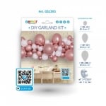 Комплект балони за арка, розово злато хром и бяло, органичен гирлянд, 200 см