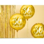 Балон за 30-и рожден ден, 30 години, злато металик, кръг 45 см
