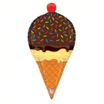Фолиев балон шоколадов сладолед във фунийка