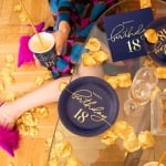 Тъмносини чаши за 18-и рожден ден, Navy blue and Gold, 6 броя