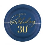 Тъмносини чинийки за 30-и рожден ден, Navy blue and Gold, 6 броя