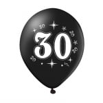 Черни и златни балони за 30-и рожден ден, 30 години, 10 броя