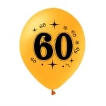 Черни и златни балони за 60-и рожден ден, 60 години, 10 броя