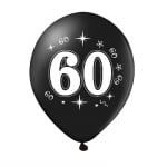 Черни и златни балони за 60-и рожден ден, 60 години, 10 броя