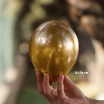 Малък балон хром злато 13 см, турски Kalisan, 1 брой