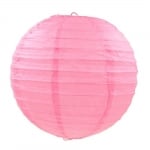 Светлорозова декоративна топка, хартиен фенер, 30 см