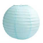 Светлосиня декоративна топка, хартиен фенер, 30 см