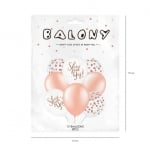 Комплект балони за моминско парти She said yes!, розово злато, 8 броя